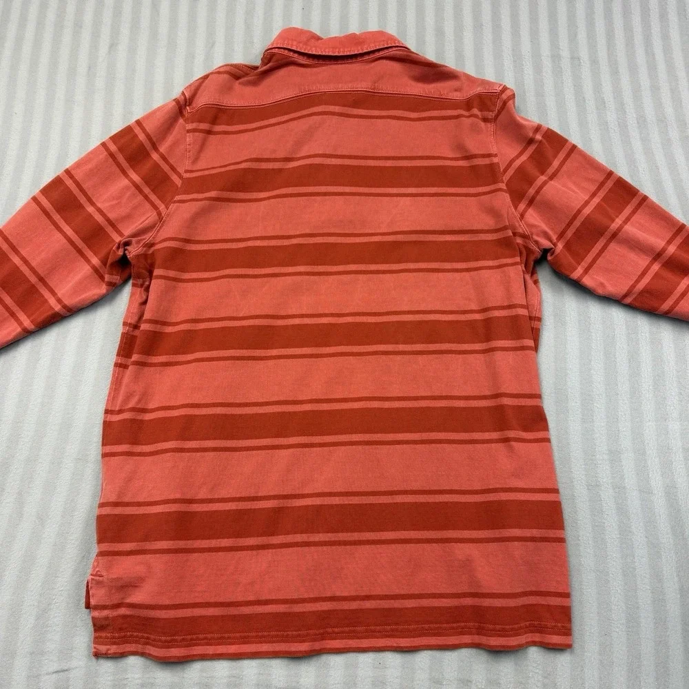 The‎ North Face Shirt Mens XL Red Clay Striped Long Sleeve Wedge Wood Rugby Polo
